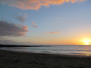 Sunset on the ocean coast