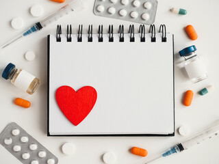 Blank page of notepad and place for your congratulatory inscription. Happy Doctor's Day. Closeup....