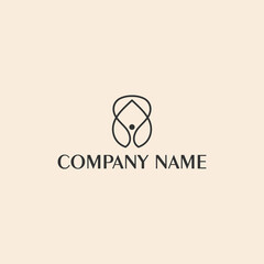 line art yoga human logo design vector template