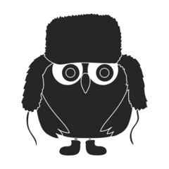 Owl vector icon.Black vector icon isolated on white background owl.