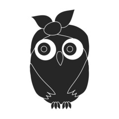 Owl vector icon.Black vector icon isolated on white background owl.
