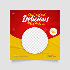 delicious Food social media promotion and banner post design template