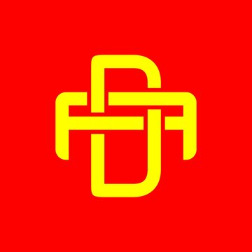 Initial DA, AD, FDF, DFF, monogram overlapping logo vector.
