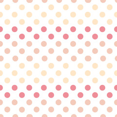 Fototapeta na wymiar Seamless polka pattern in gentle pink tones, gradient. Pattern of circles and spots.
