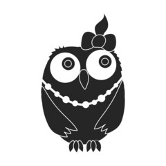 Owl vector icon.Black vector icon isolated on white background owl.