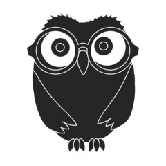 Owl vector icon.Black vector icon isolated on white background owl.