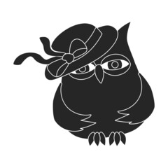 Owl vector icon.Black vector icon isolated on white background owl.