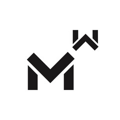 Letter M line logo design. vector
