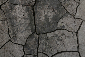 Large cracks in the ground. Earth texture, background.