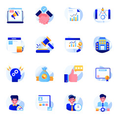 Fototapeta premium Pack of Marketing Flat Icons