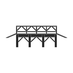 Bridge vector icon.Black vector icon isolated on white background bridge.