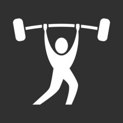 Muscle lifting icon. Fitness barbell. Gym icon, exercise dumbbells. Vector weightlifting. EPS 10