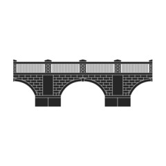 Bridge vector icon.Black vector icon isolated on white background bridge.