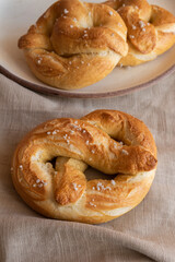 Homemade Fresh Baked Pretzel with Sea Salt