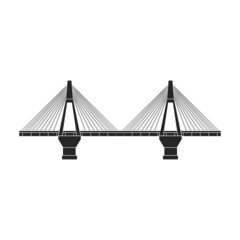 Bridge vector icon.Black vector icon isolated on white background bridge.