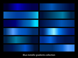 Blue metallic gradient template set