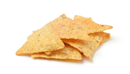 Heap of corn chips isolated.