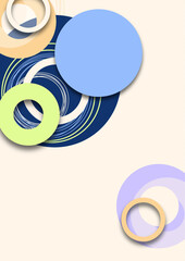Bright abstract overlapping circles, lines. You can use for advertising, poster, template, business presentation. Vector