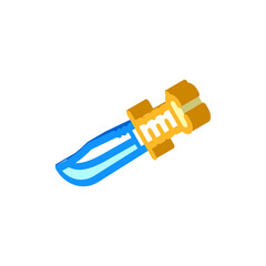 knife weapon isometric icon vector. knife weapon sign. isolated symbol illustration
