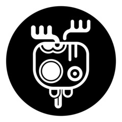 Deer Skull Flat Icon Isolated On White Background