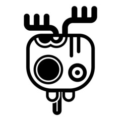 Deer Skull Flat Icon Isolated On White Background