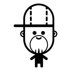 Man  Character Beard Flat Icon Isolated On White Background