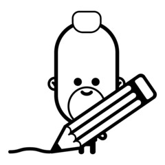 Man Character With Pen Flat Icon Isolated On White Background