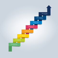 Fototapeta premium Step by step infographic. Scheme, diagram, template. Vector.