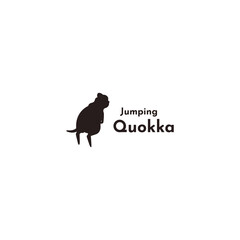 Jumping Quokka animal logo vector design template