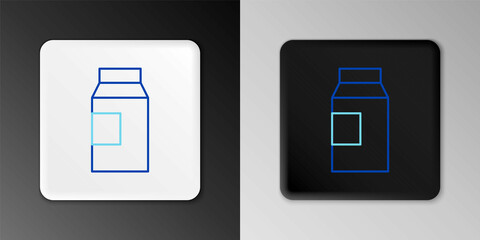 Line Paper package for milk icon isolated on grey background. Milk packet sign. Colorful outline concept. Vector