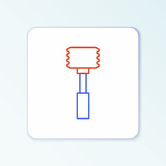 Line Kitchen hammer icon isolated on white background. Meat hammer. Colorful outline concept. Vector