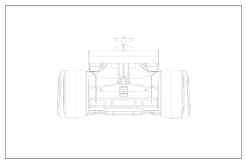 3d illustration of an F1 car.