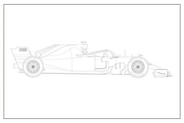 3d illustration of an F1 car.