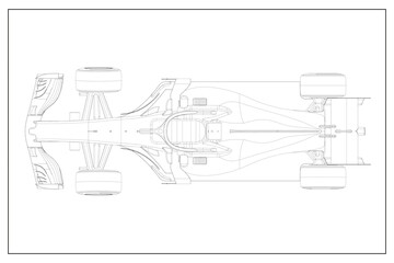 3d illustration of an F1 car.