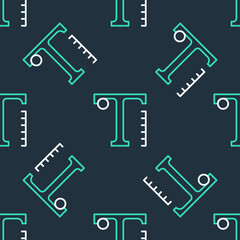 Line Text icon isolated seamless pattern on black background. Vector