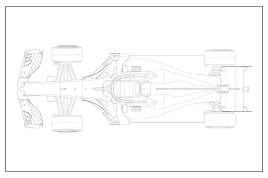 3d illustration of an F1 car.