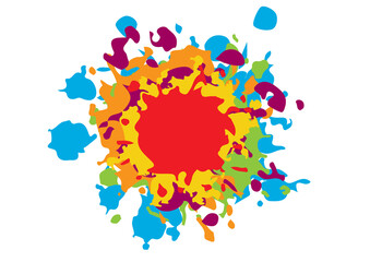 Abstract vector splatter multi color isolated background design. illustration vector design.