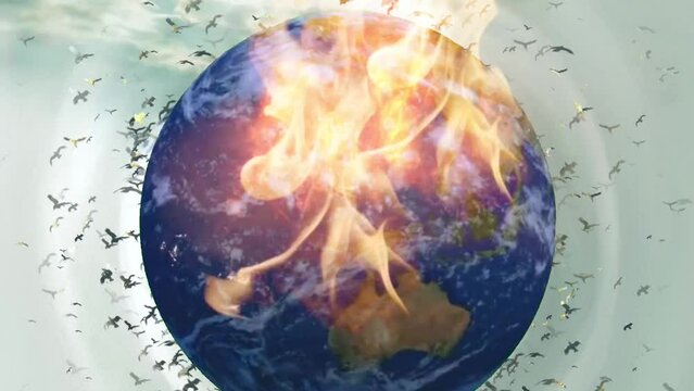 Burning world earth