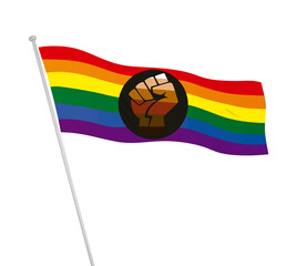 LGBT queer fist pride flag. vector illustration