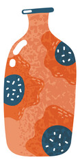 Ceramic vase. Decorative bottle in cute flat style