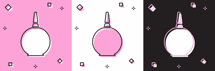 Set Enema icon isolated on pink and white, black background. Enema with a plastic tip. Medical pear. Vector Illustration