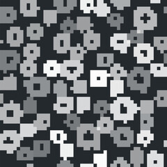 Grey Lifebuoy icon isolated seamless pattern on black background. Lifebelt symbol. Vector