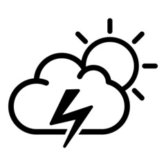 Thunderstorm  Flat Icon Isolated On White Background