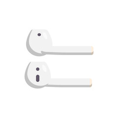 Wireless Earphone Flat Icon. Clean Illustration Design Element on Isolated White Background