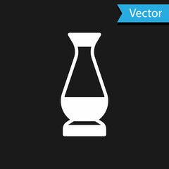White Indian vase icon isolated on black background. Vector