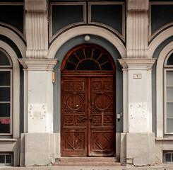 A derelict entrance to an old abandoned building in Tallinn Estonia