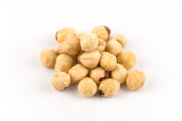 Closeup view of hazelnuts