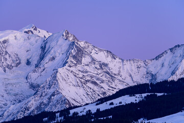 The Aiguille de Bionnassay at night in Europe, France, Rhone Alpes, Savoie, Alps, winter.