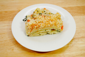 Baked Cheesy Vegetable Lasagna with Cream Sauce	