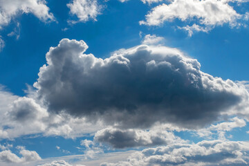White Clouds with blue sky on a Cold Winter Day in Upstate NY in February.  Windsor in Upstate NY on Route 79.